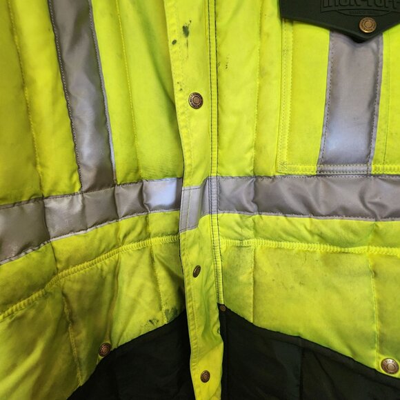 RefrigiWear Mens 4XL High-Visibility Insulated Safety Jacket W/ Reflective Strip - Picture 3 of 4